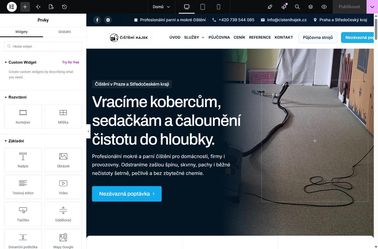 Elementor editor